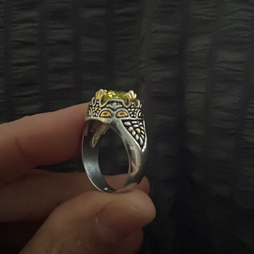 Solid Sterling Silver Genuine Yellow Citrine Two … - image 8